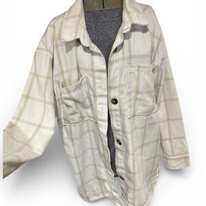 Serra Off-White Textured Shirt Jacket